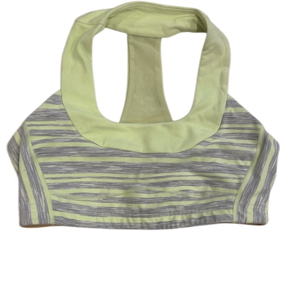 Lululemon Striped Green and Gray Sports Bra size 8